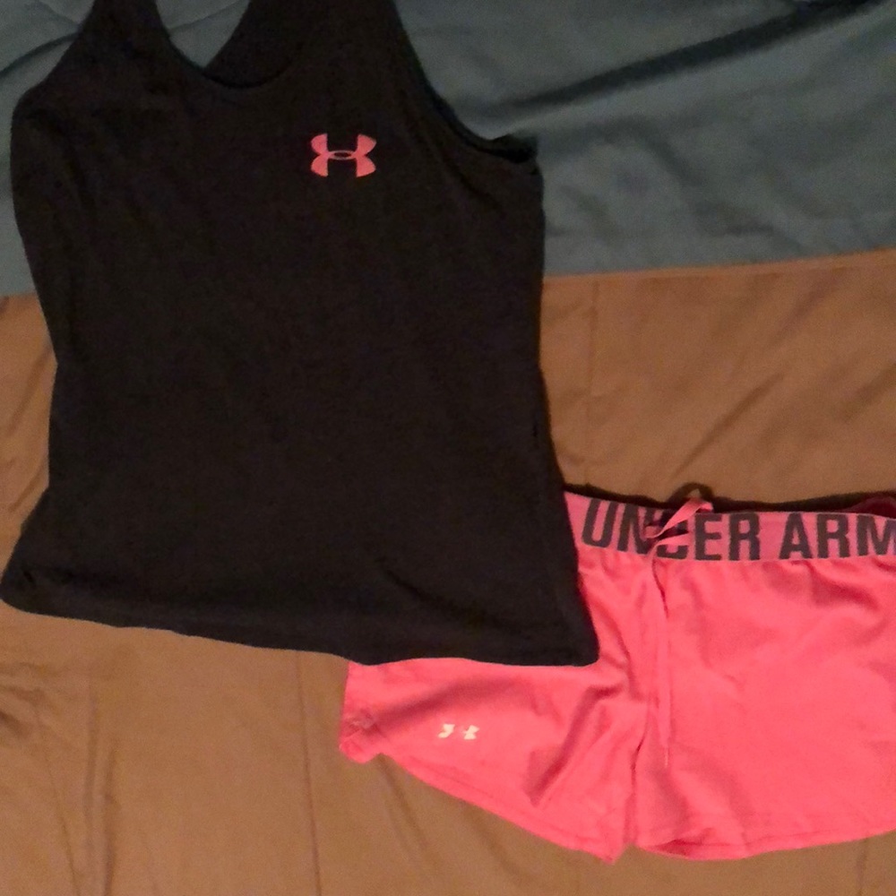 Under Armour tank and matching shorts